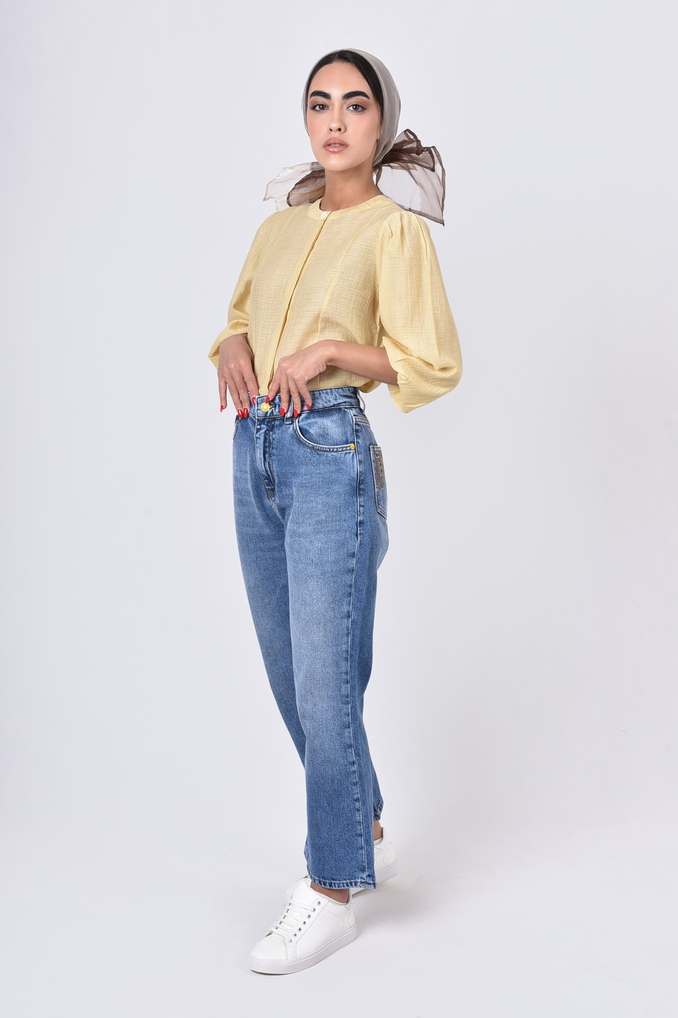 شومیز آستین بلند یقه فرنچ