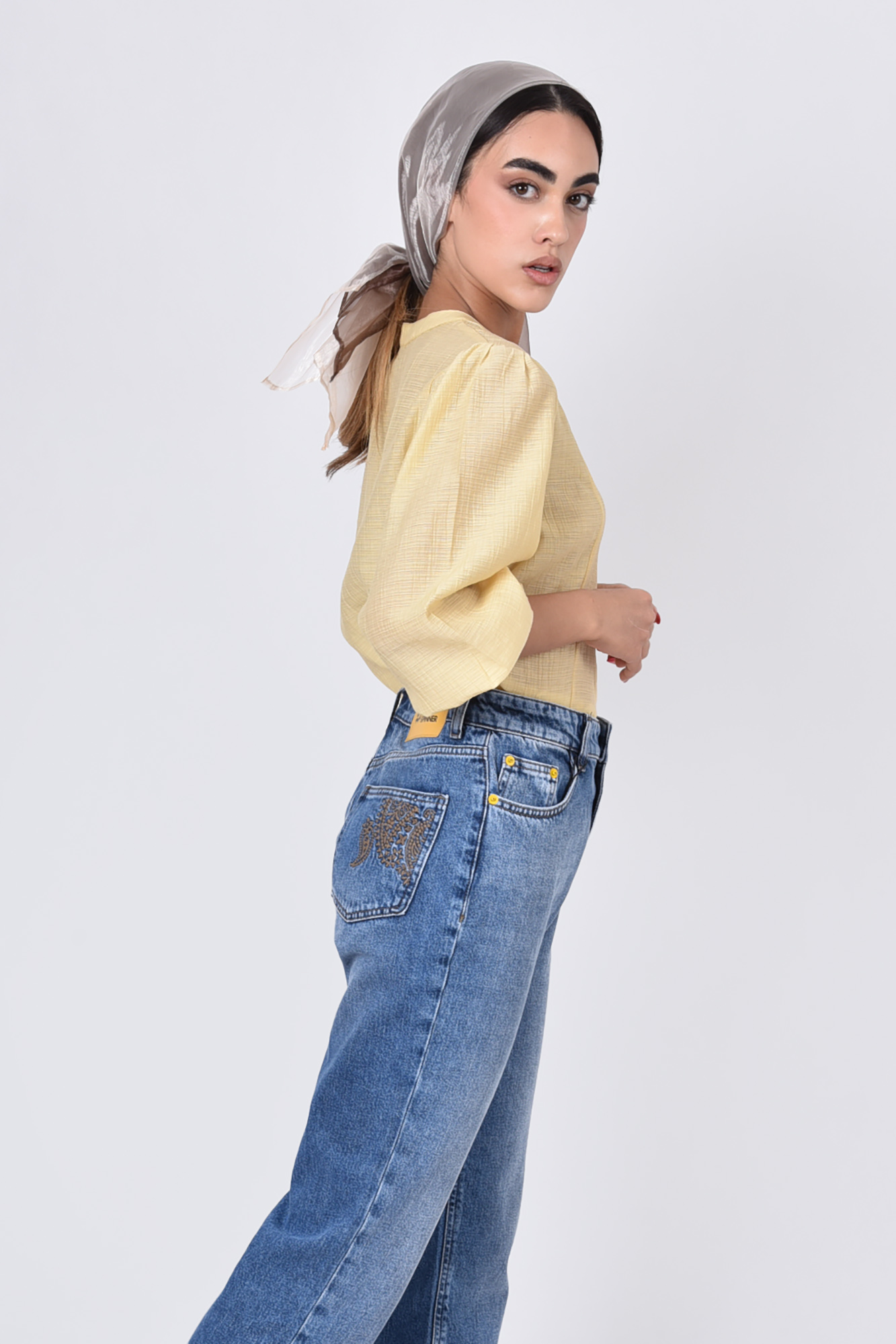 شومیز آستین بلند یقه فرنچ