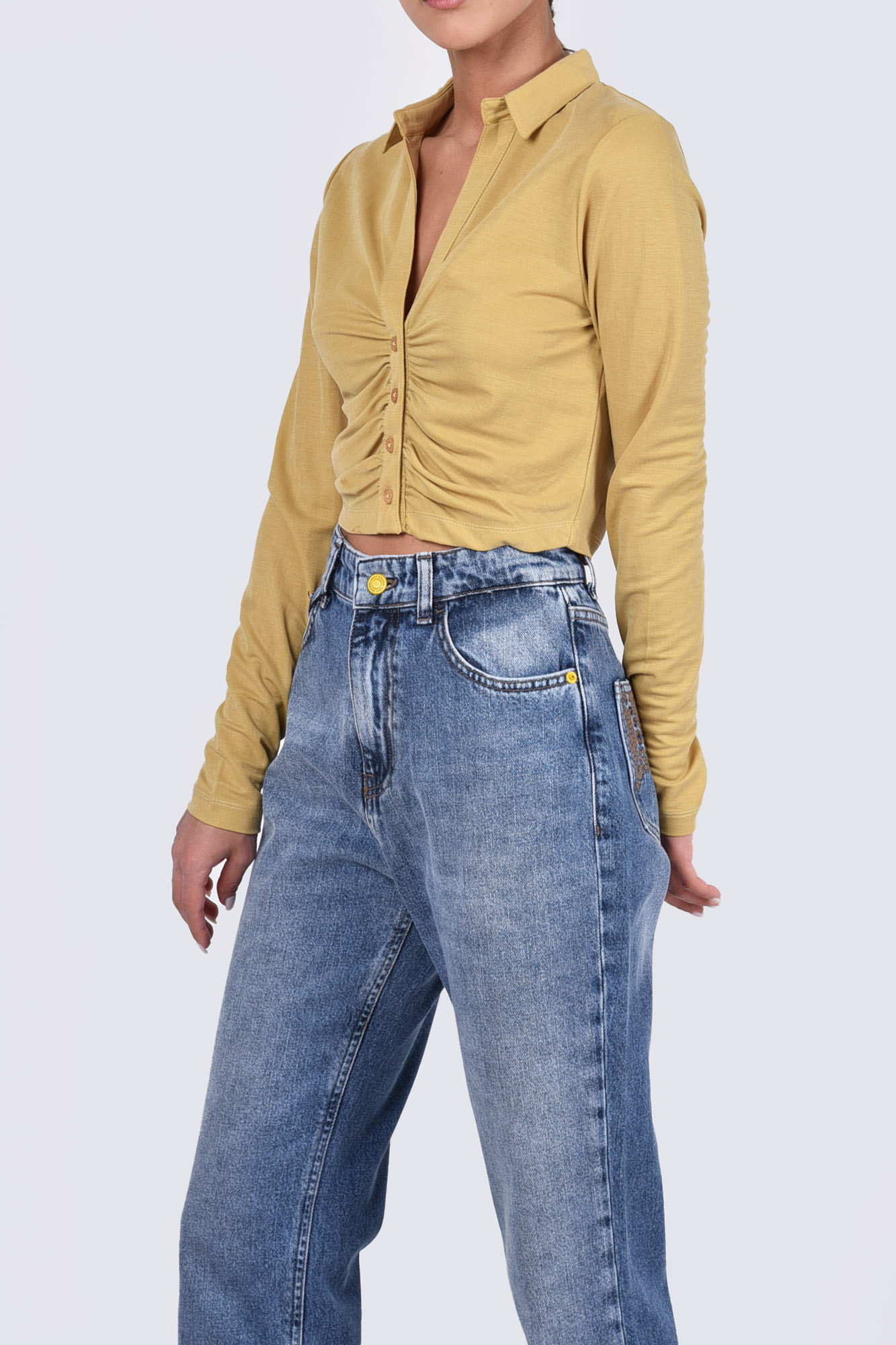 شومیز آستین بلند پیش چین دار