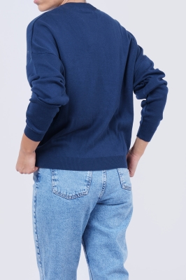 بافت یقه گرد گلدوزی دار