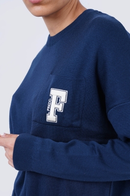 بافت یقه گرد گلدوزی دار