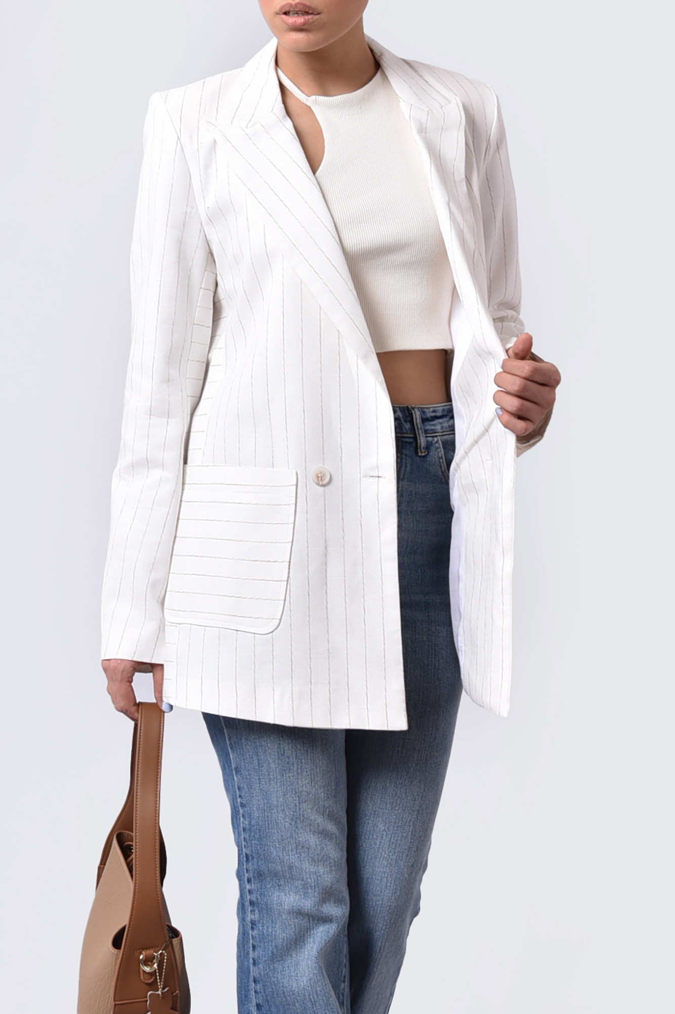 کت بلیزر راه راه آستر دار