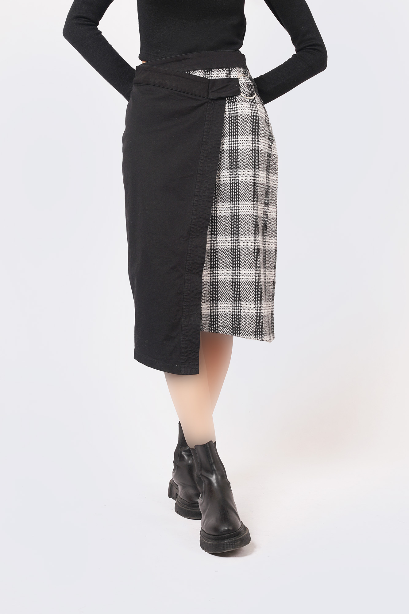 دامن ترکیبی کتان و پشمی