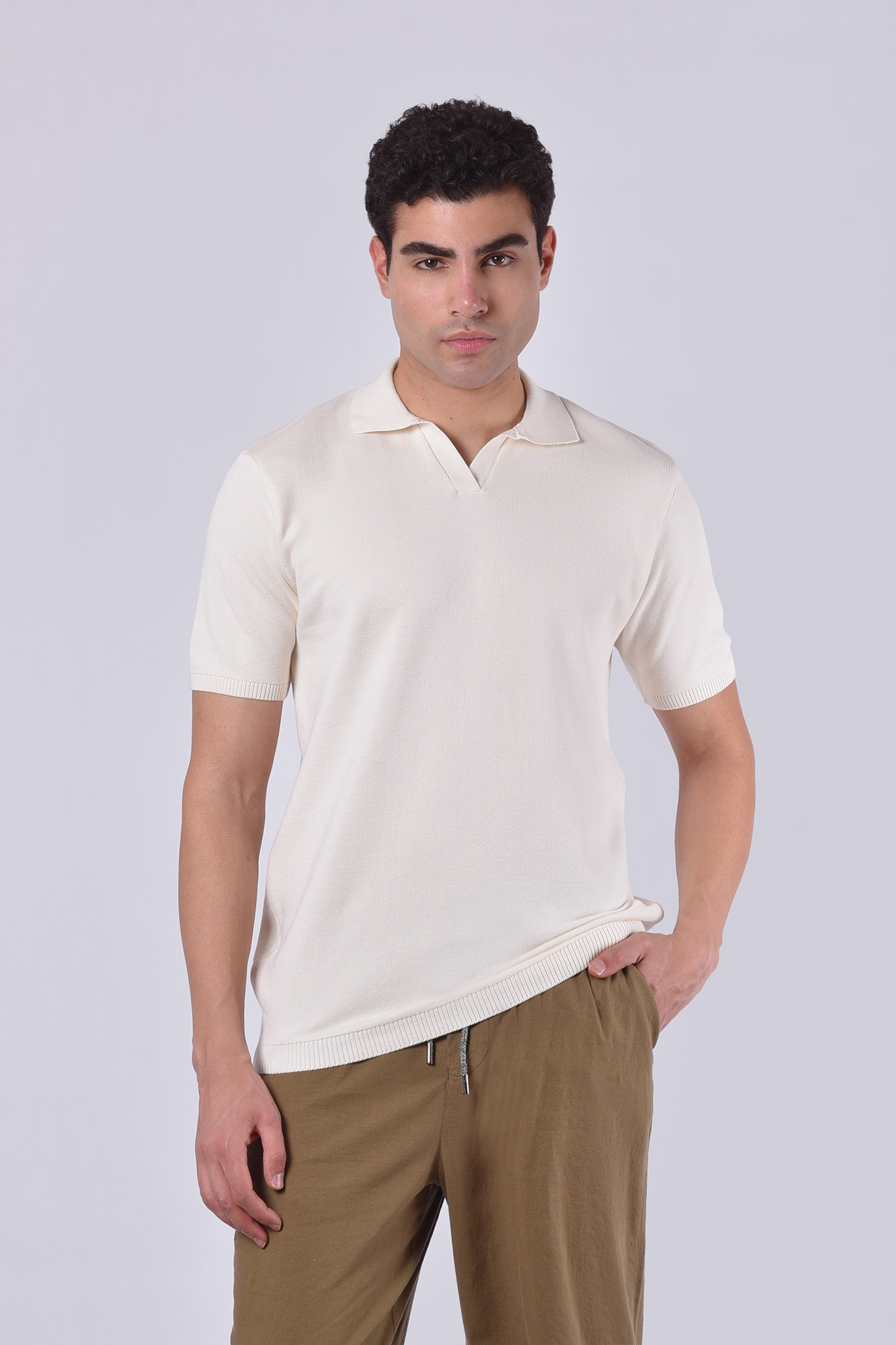 پولوشرت بافت آستین کوتاه