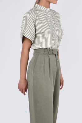 شومیز آستین کوتاه راه راه