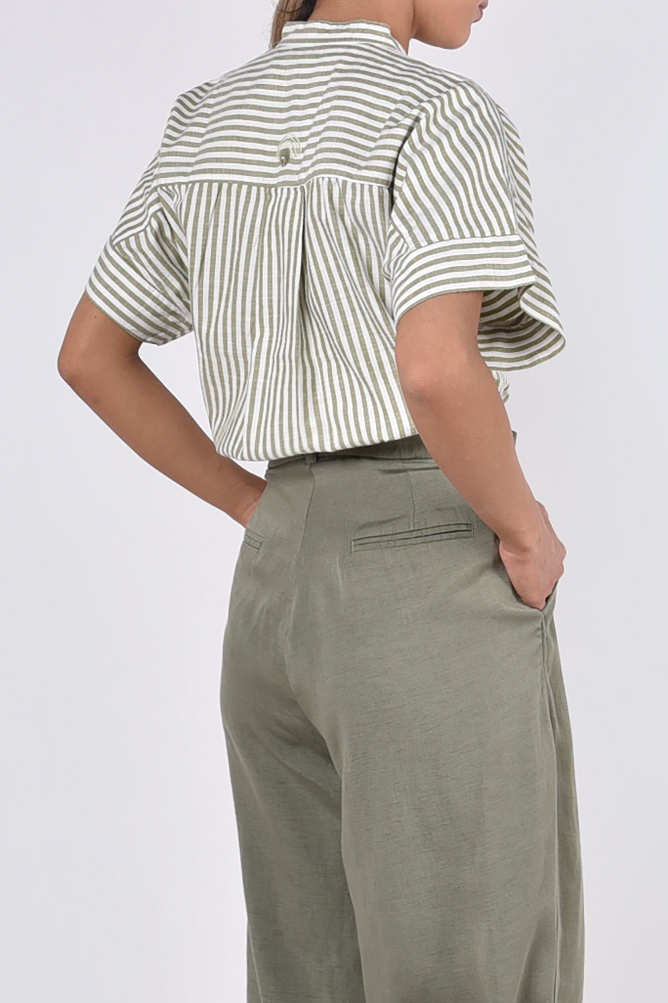 شومیز آستین کوتاه راه راه