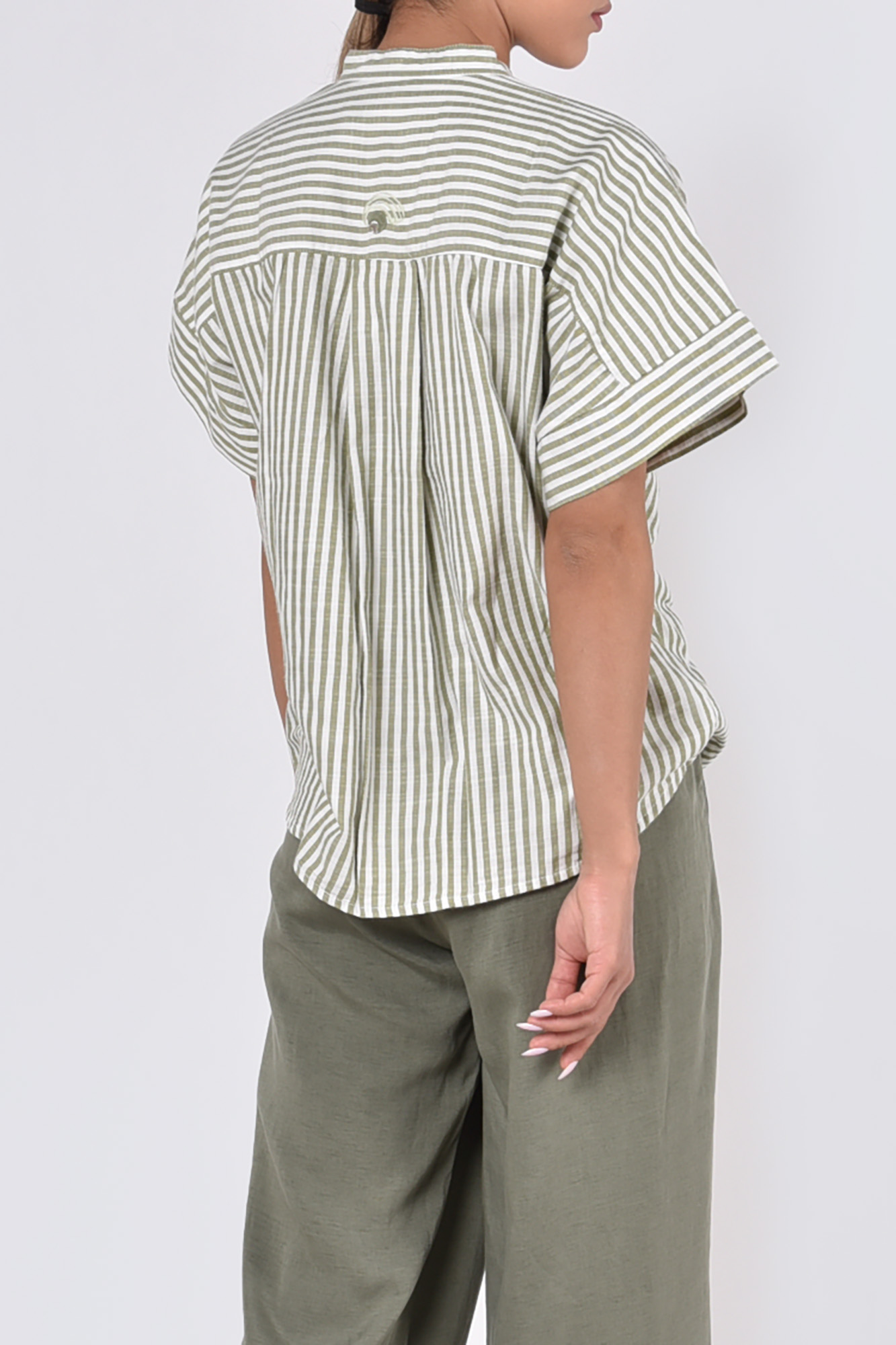 شومیز آستین کوتاه راه راه