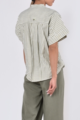 شومیز آستین کوتاه راه راه