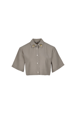 شومیز آستین کوتاه پیلی دار