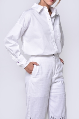 شومیز پوپلین آستین بلند بیسیک