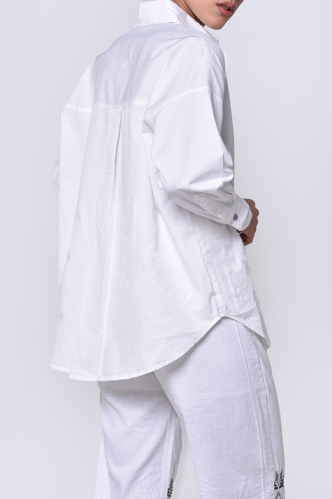 شومیز پوپلین آستین بلند بیسیک