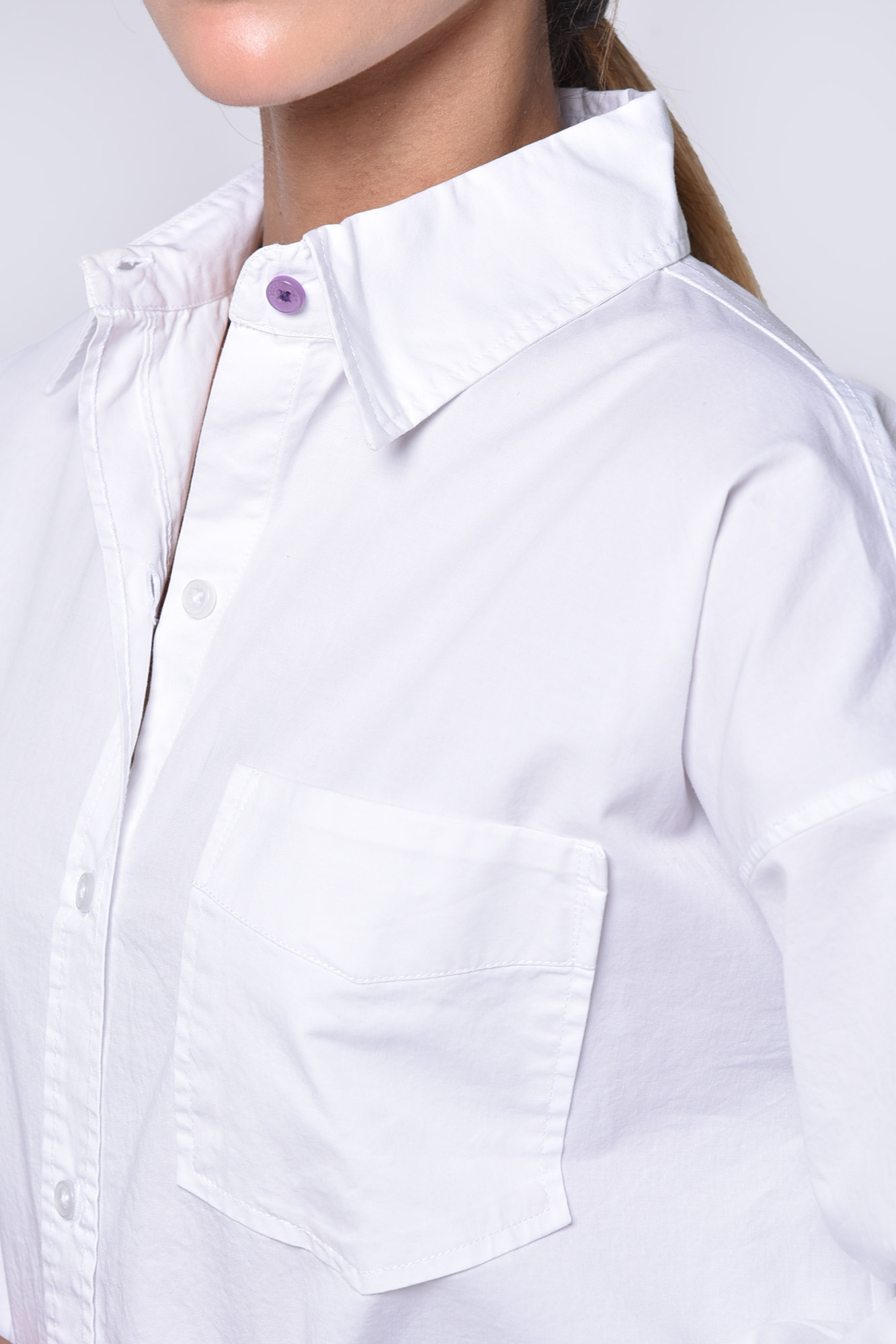 شومیز پوپلین آستین بلند بیسیک