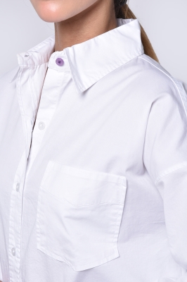 شومیز پوپلین آستین بلند بیسیک