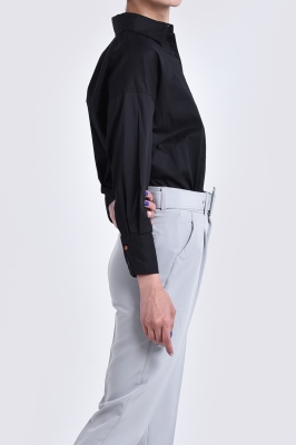 شومیز پوپلین آستین بلند بیسیک