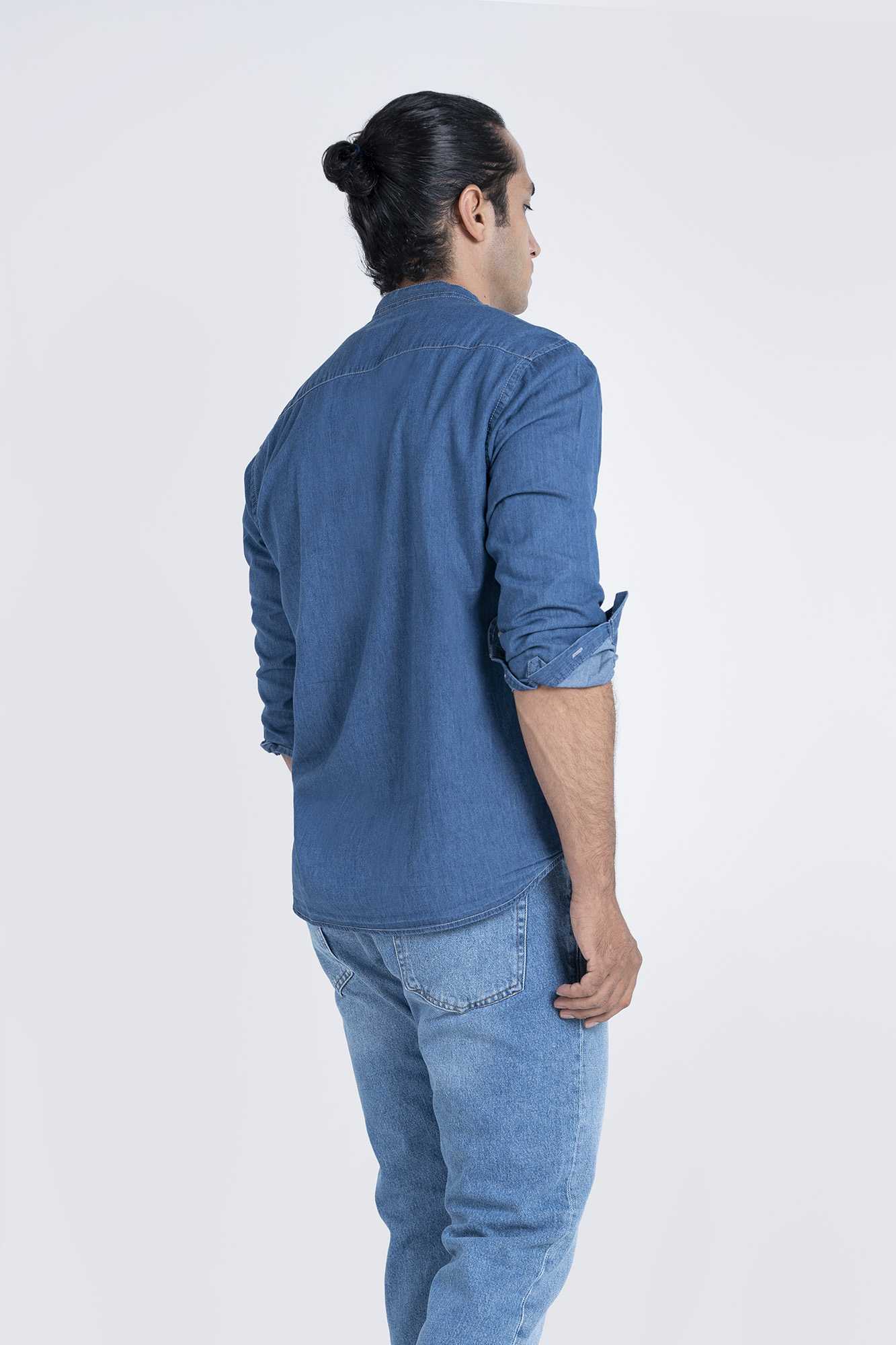 پیراهن جین آستین بلند یقه فرنچ