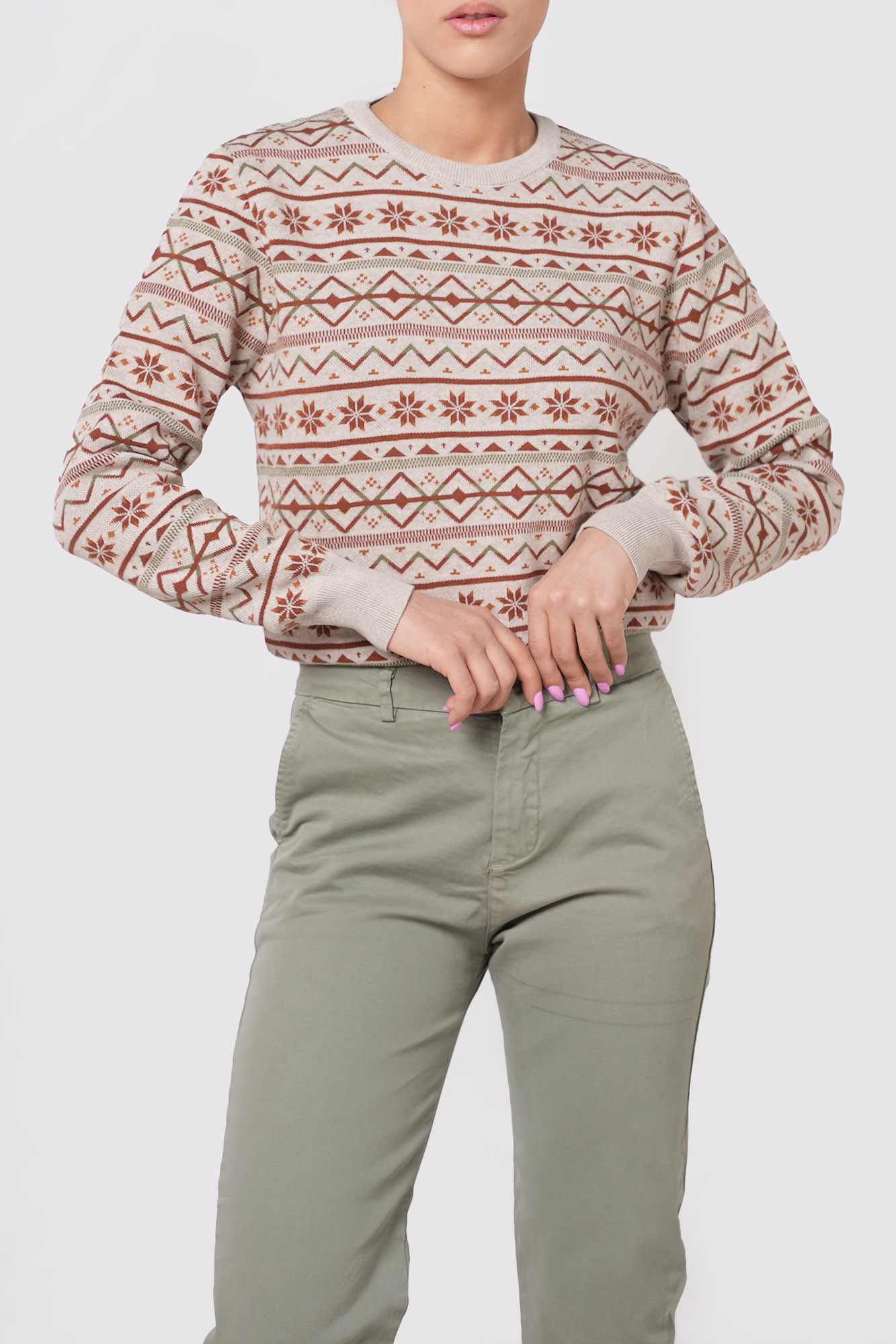 بافت ژاکارد یقه گرد