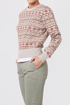 بافت ژاکارد یقه گرد