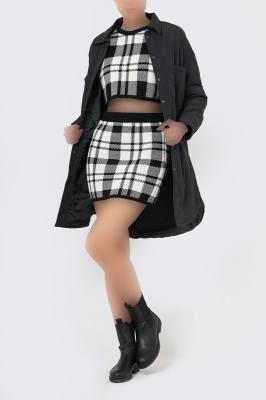 ست تیشرت و دامن بافت