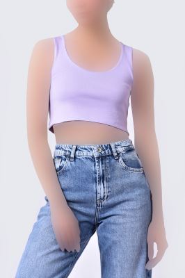 تاپ تیشرتی کراپ ساده زنانه