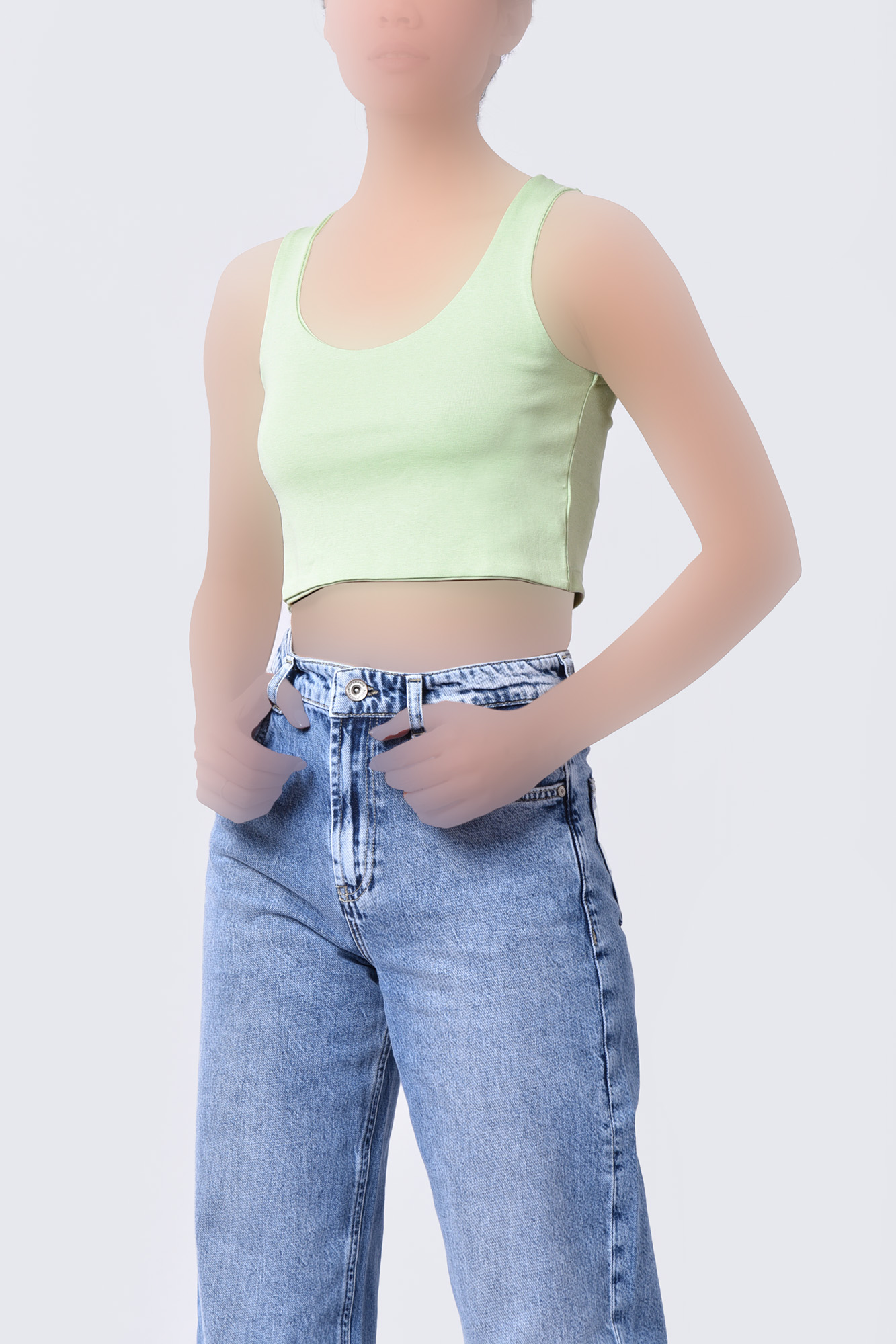 تاپ تیشرتی کراپ ساده زنانه