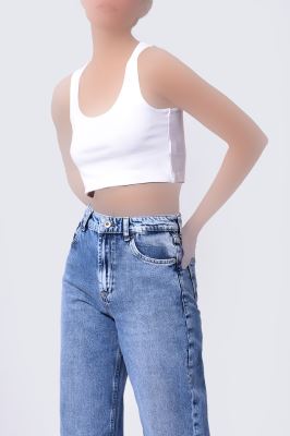 تاپ تیشرتی کراپ ساده زنانه