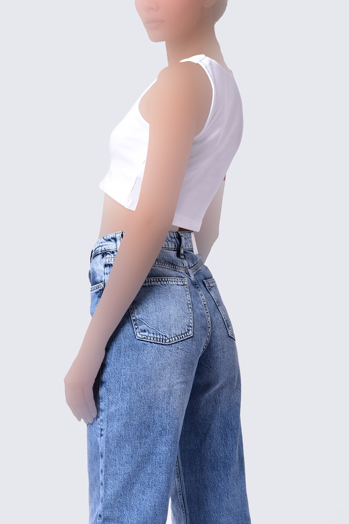 تاپ تیشرتی کراپ ساده زنانه