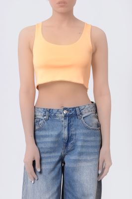 تاپ تیشرتی کراپ ساده زنانه