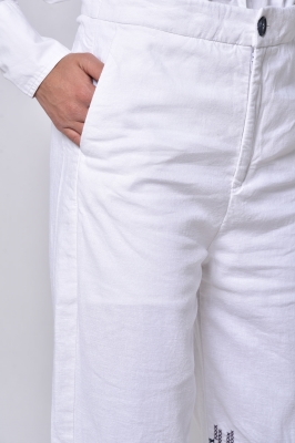 شلوار لینن گلدوزی دار