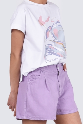 شلوارک جین پلیتد