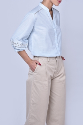 شومیز آستین بلند گلدوزی دار