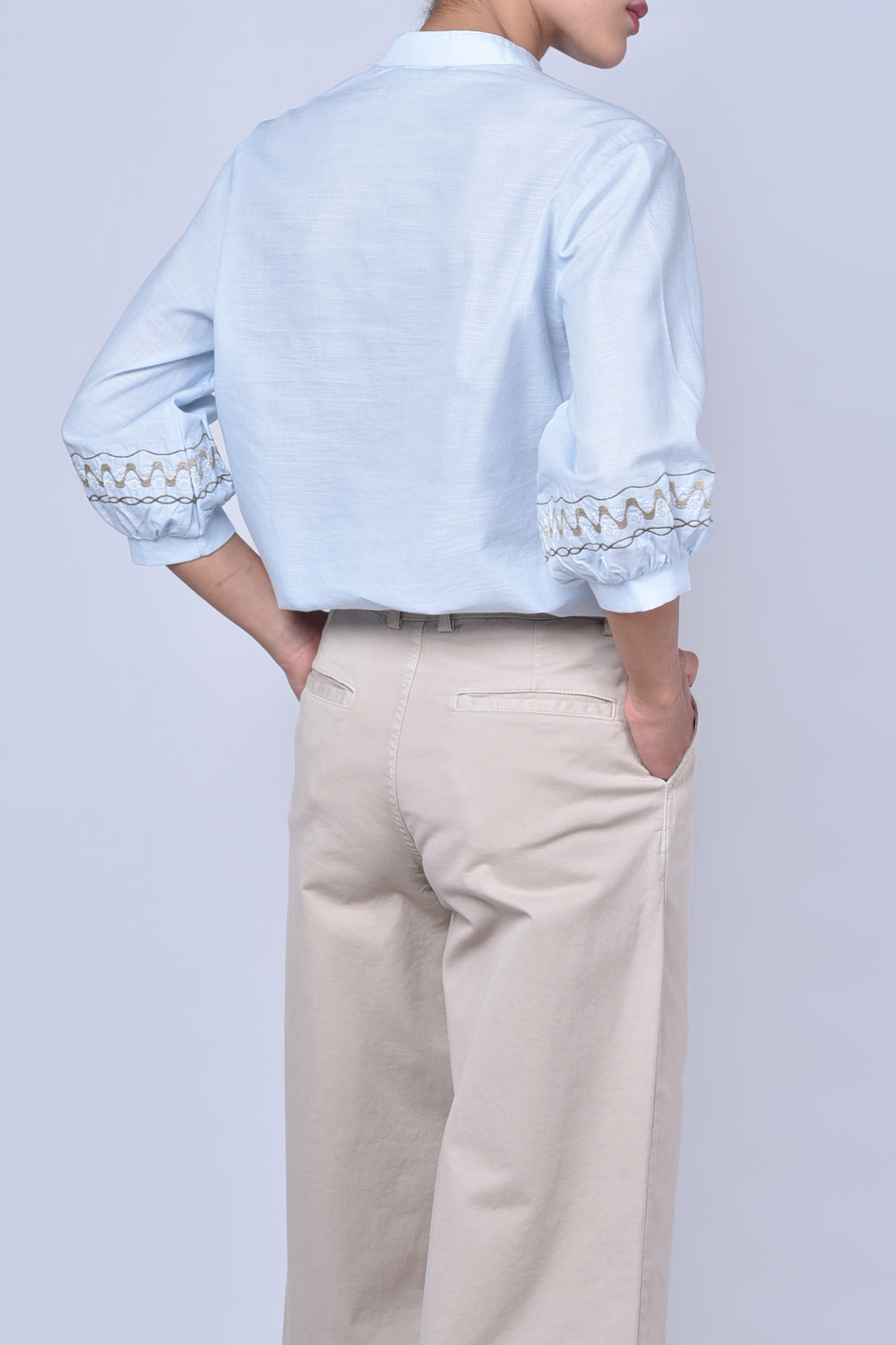 شومیز آستین بلند گلدوزی دار