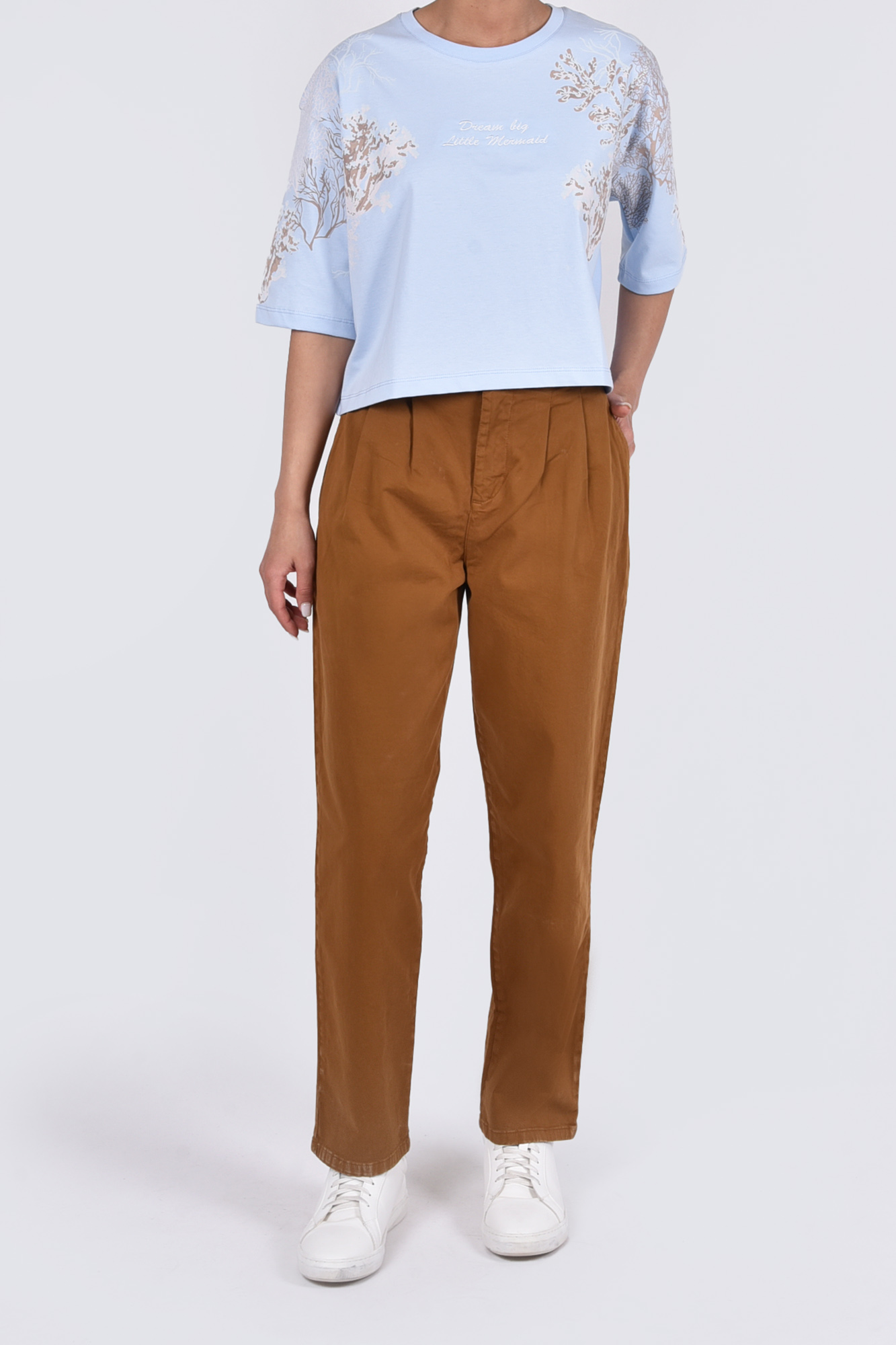 شلوار کتان واید پیلی دار