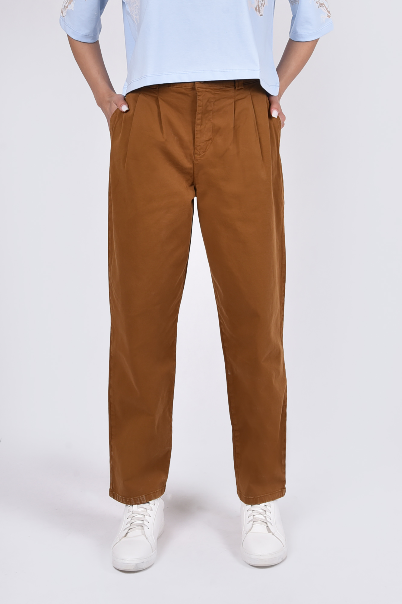 شلوار کتان واید پیلی دار