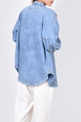 مانتو جین گلدوزی دار