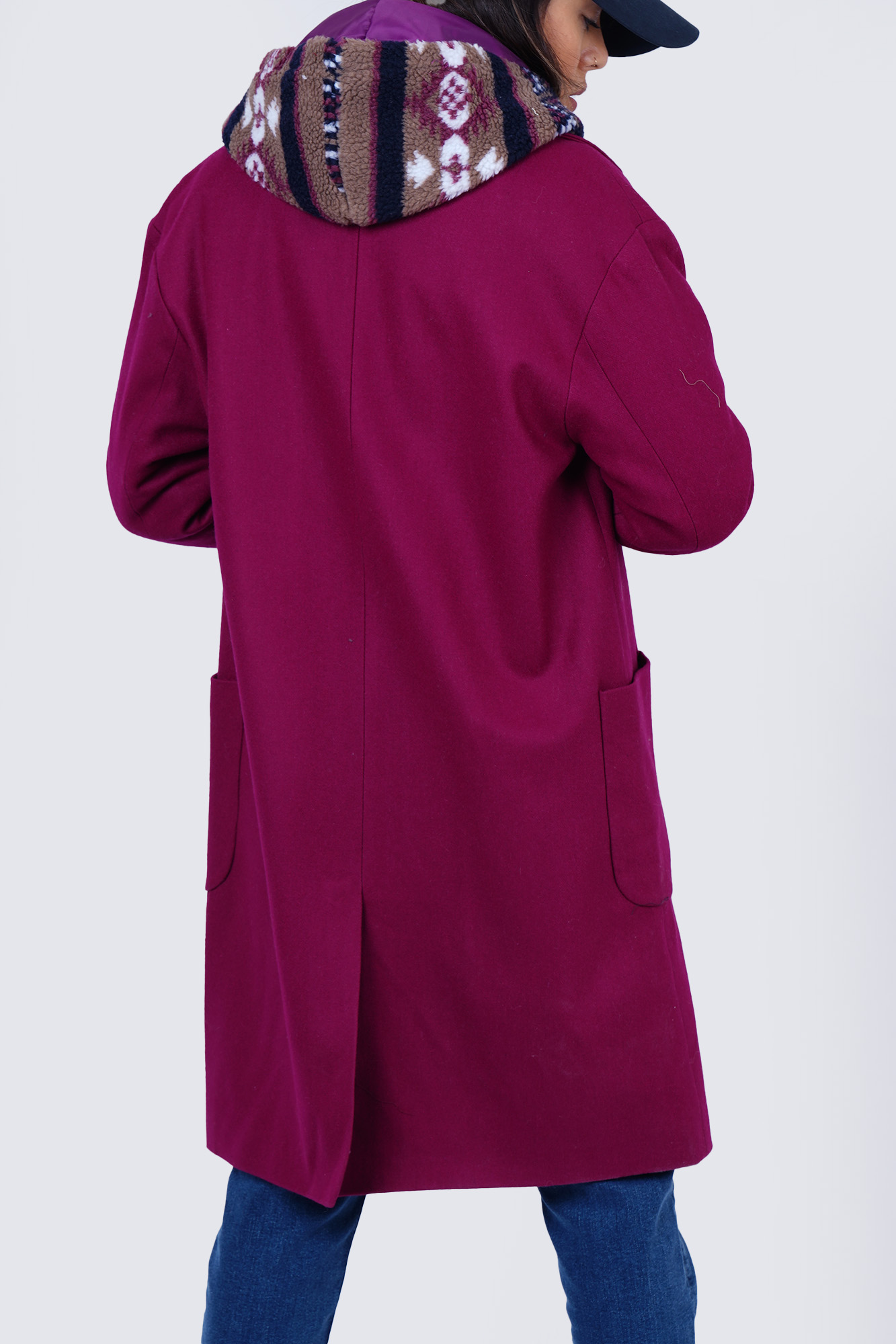 پالتو بلند یقه انگلیسی تک دکمه