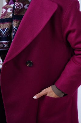 پالتو بلند یقه انگلیسی تک دکمه