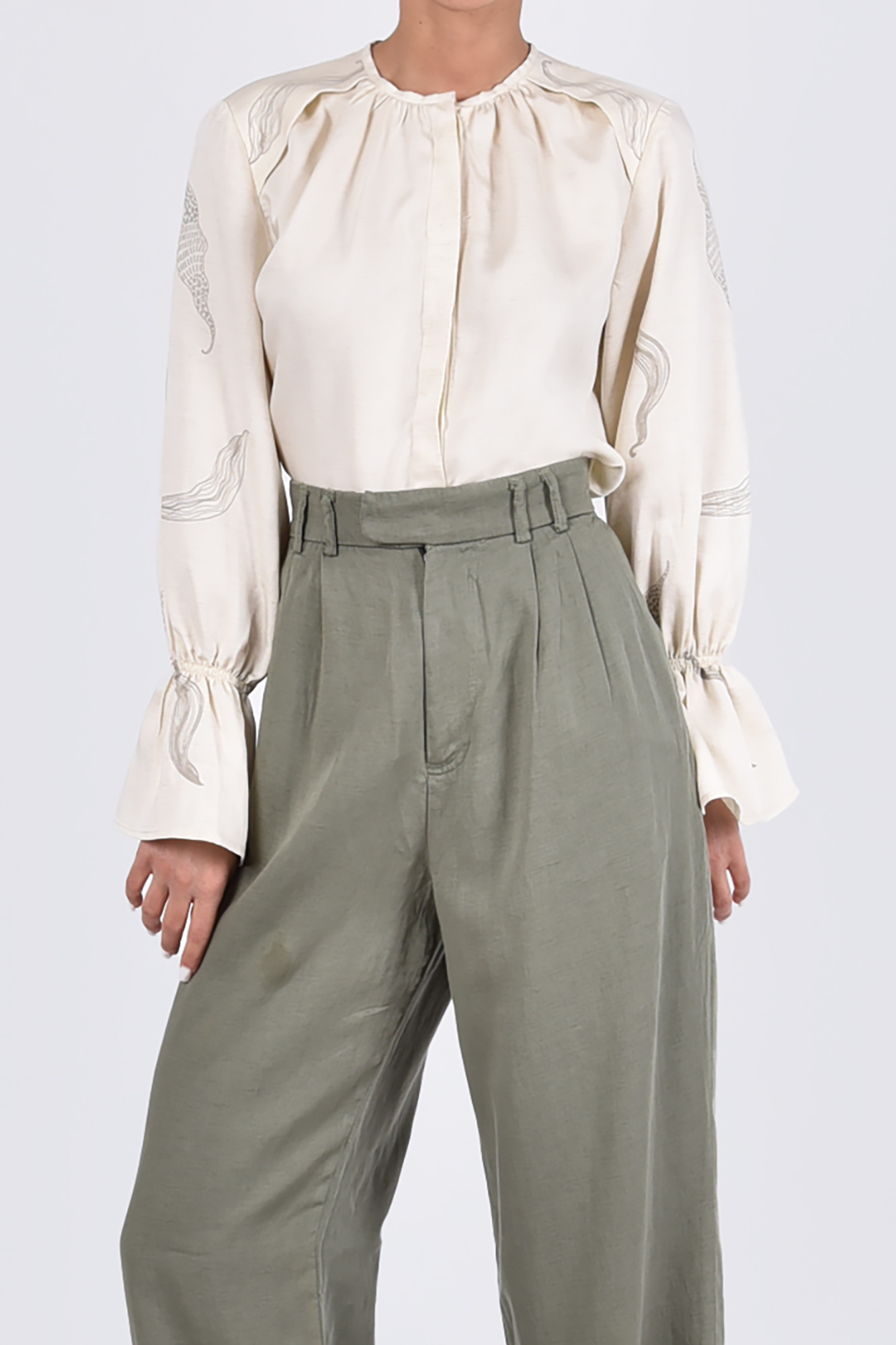 شومیز آستین بلند چاپی