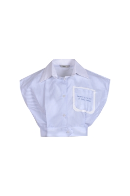 شومیز آستین سرخود چاپی کراپ