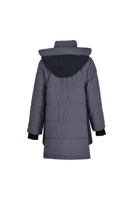 کاپشن بلند کلاه دار