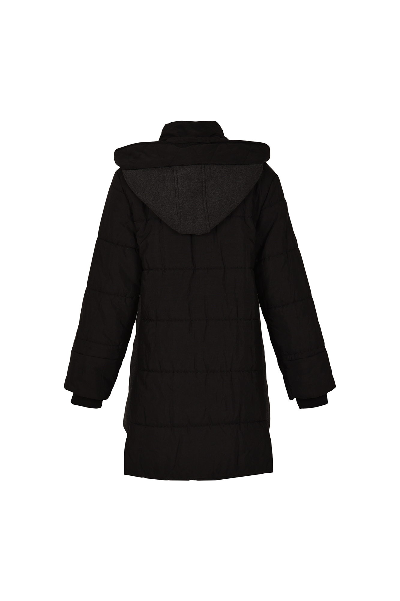 کاپشن بلند کلاه دار