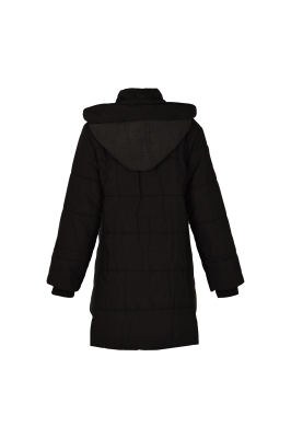 کاپشن بلند کلاه دار