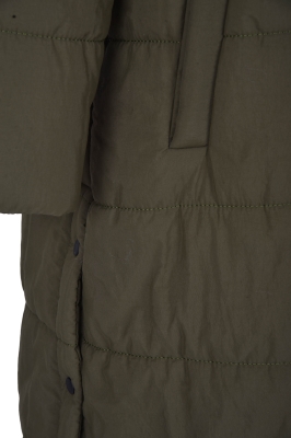 کاپشن بلند کلاه دار