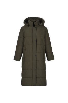 کاپشن بلند کلاه دار