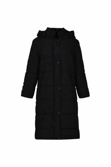 کاپشن بلند کلاه دار