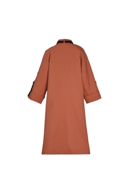 بارانی بلند با خرجکار چرم