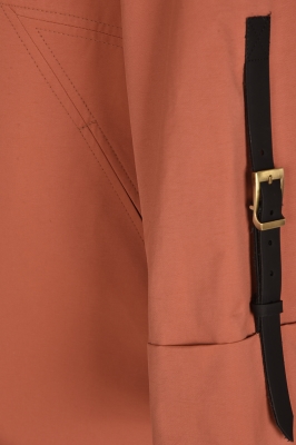 بارانی بلند با خرجکار چرم