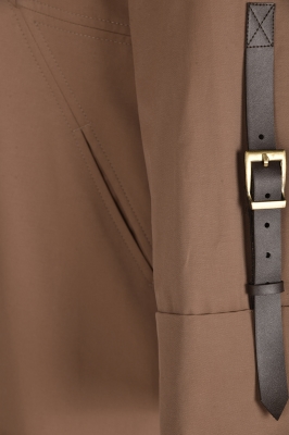 بارانی بلند با خرجکار چرم