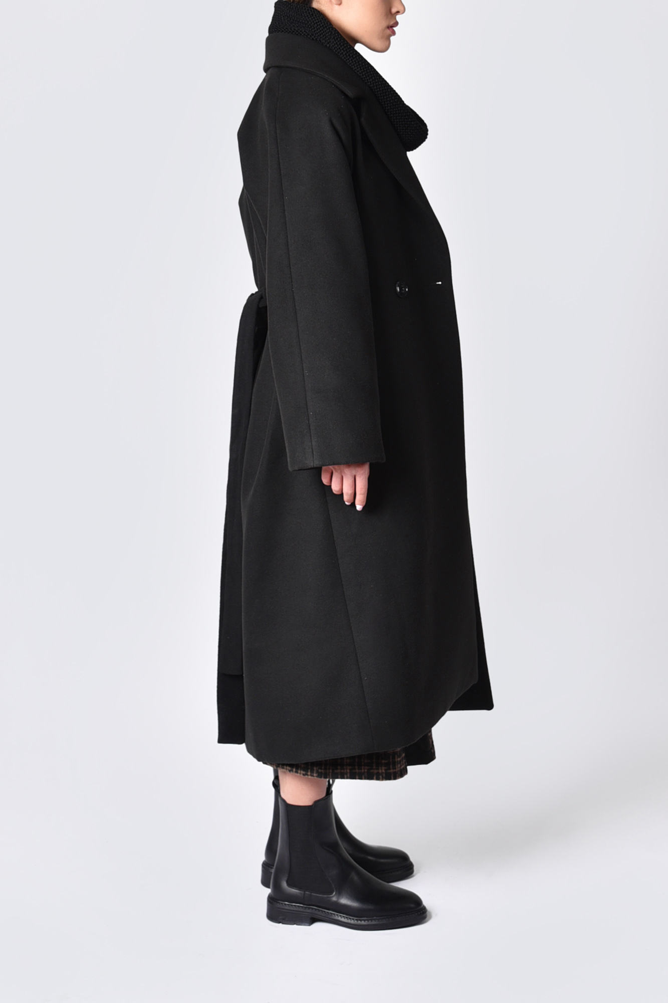 پالتو بلند یقه انگلیسی آستین رگلان