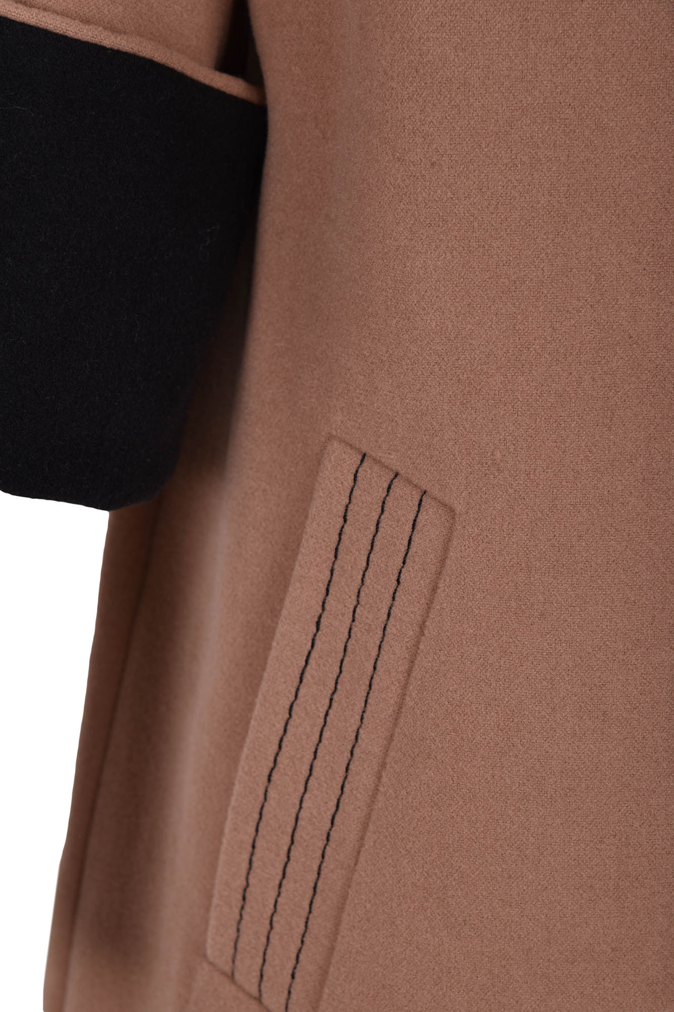 پالتو بلند یقه ایستاده با دوخت تزیینی