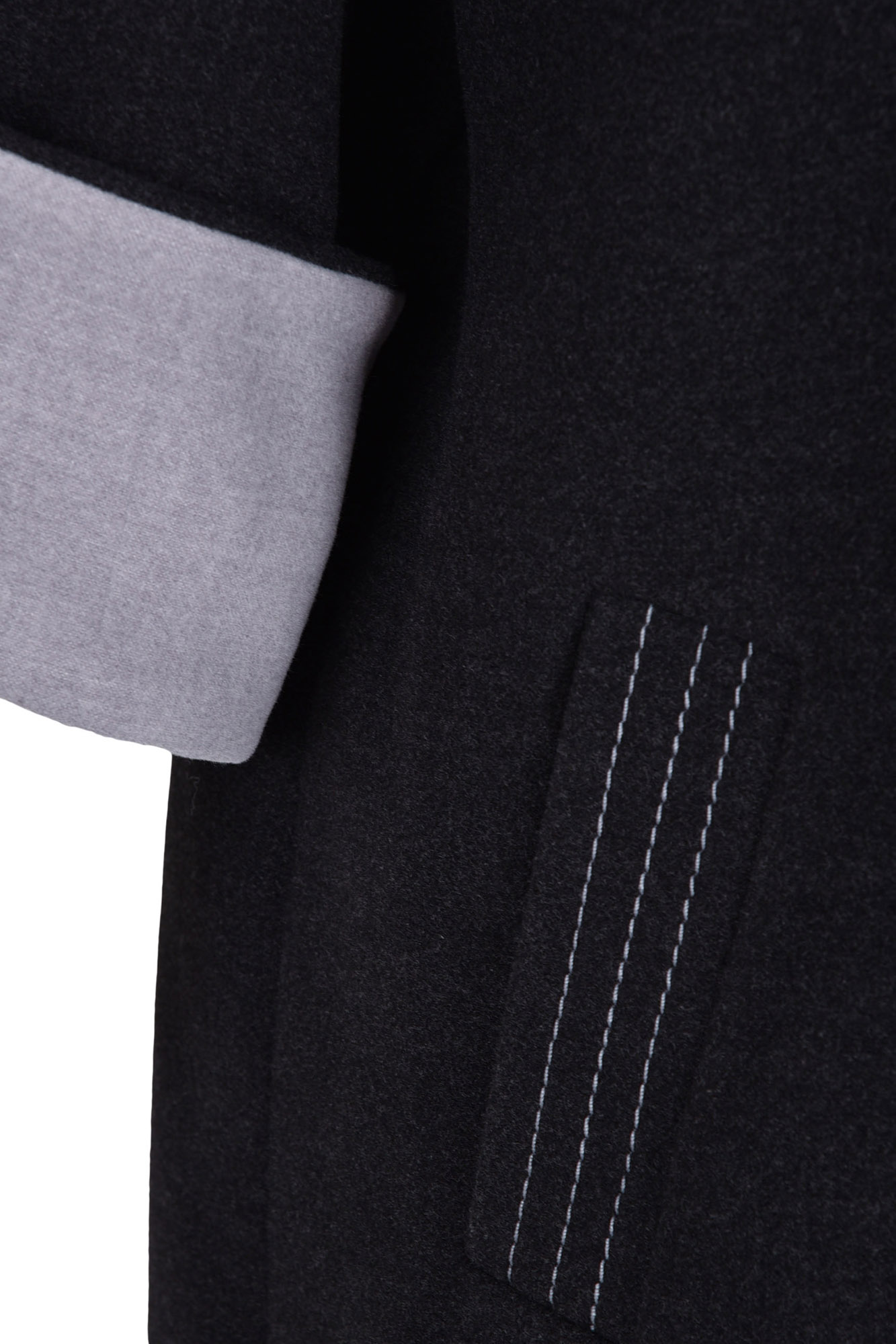 پالتو بلند یقه ایستاده با دوخت تزیینی